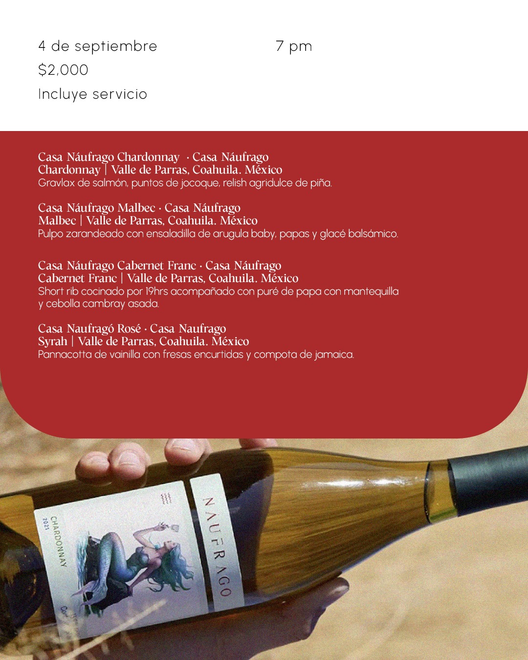 Menú de Vinos del desierto